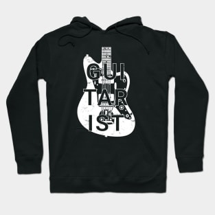 Guitarist Electric Guitar Body Dark Theme Hoodie